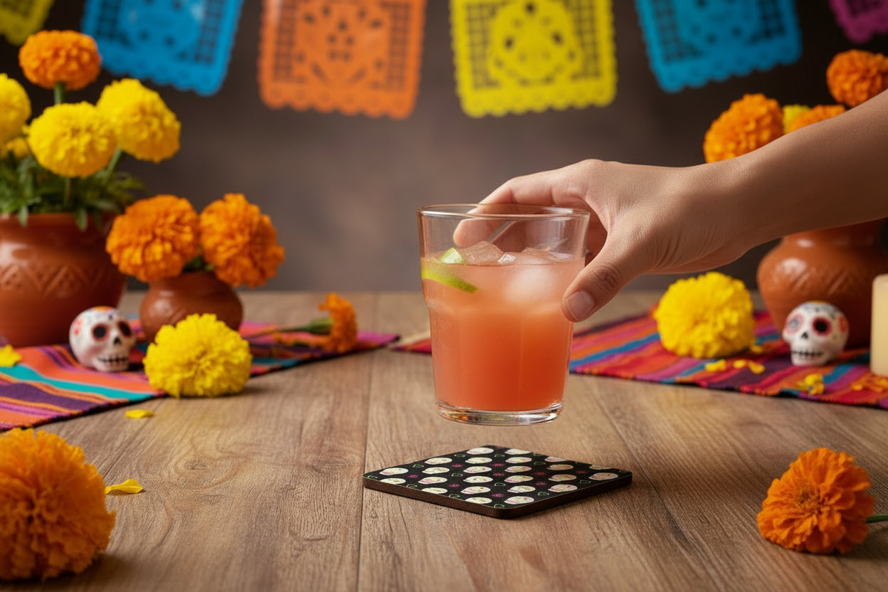 Sugar Skull Pattern Coasters