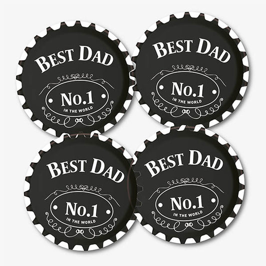 Best Dad Whiskey Style Printed Coaster