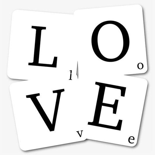 LOVE Scrabble Letters Coaster Set