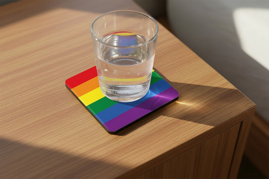 Rainbow Flag Square Coaster