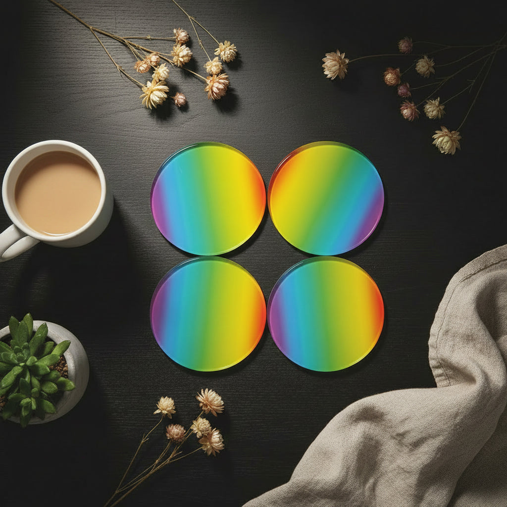 Rainbow Effect Round Coaster