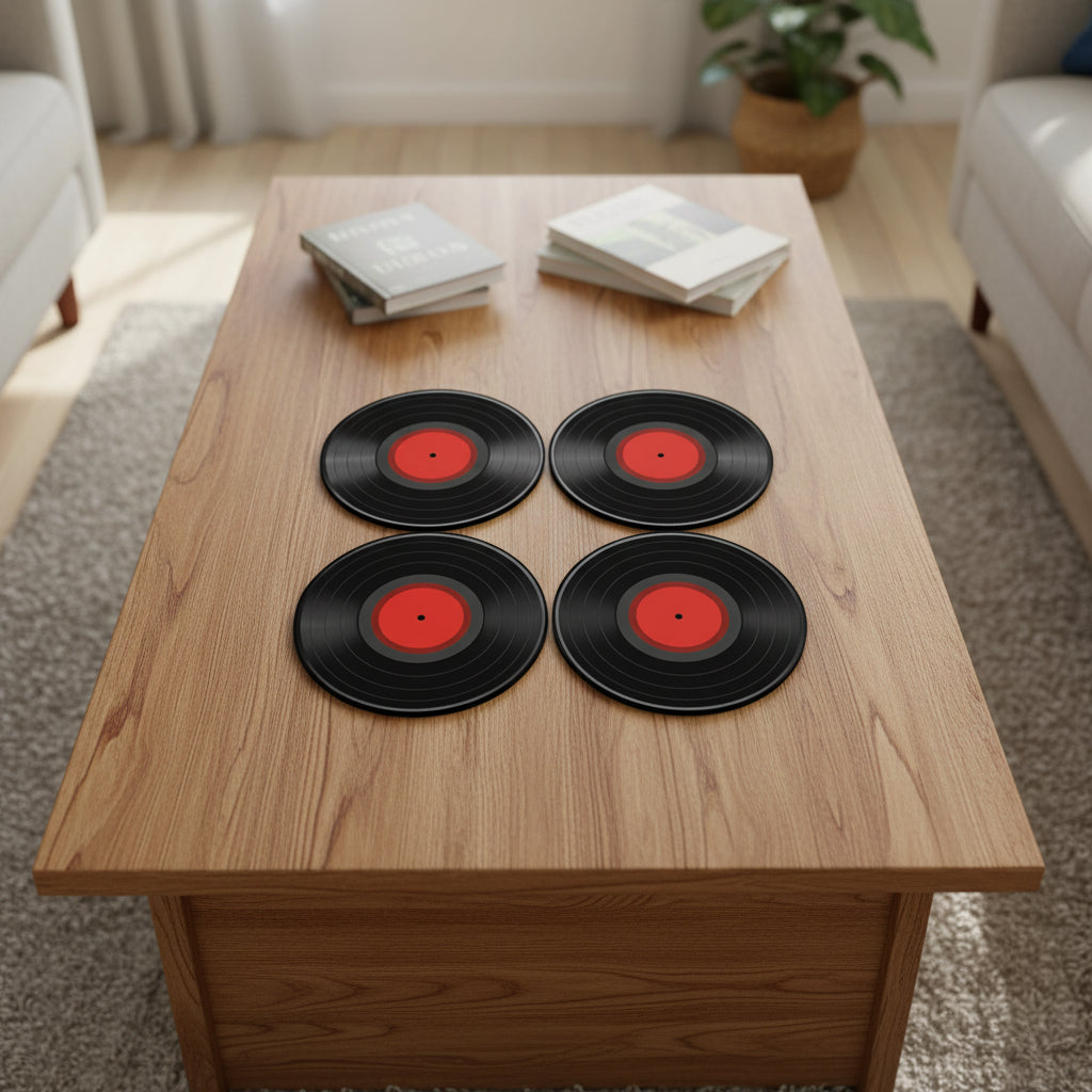 Vinyl Record Design Coaster