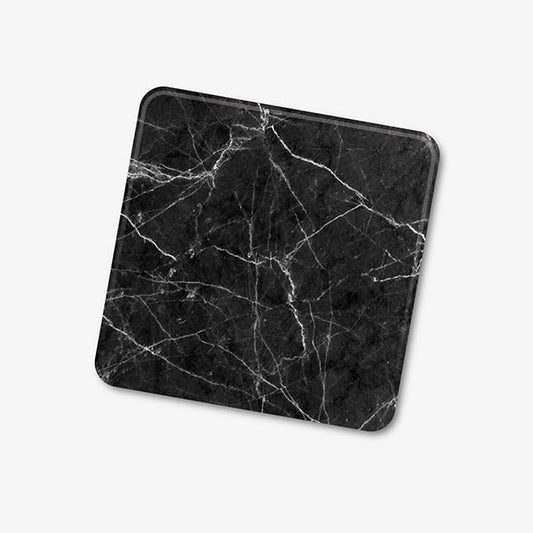 Black and White Marble Square Coasters – Set of 2