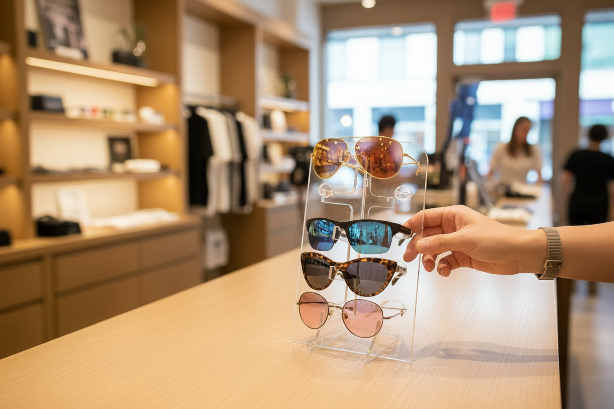 4mm Clear Acrylic Sunglasses Display Stand