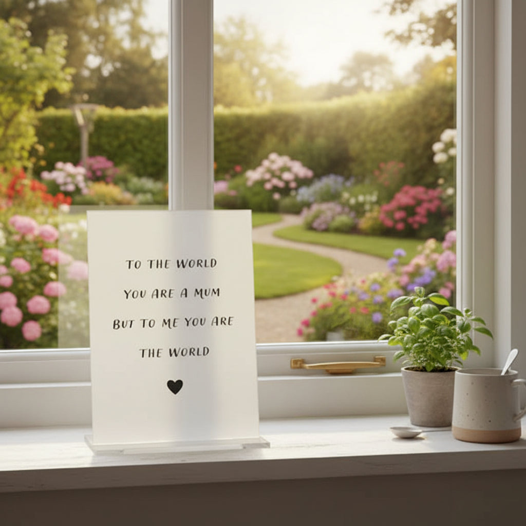 ‘To Me You Are The World’ Keepsake Sign for Mum