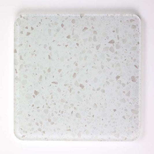 White Granite Effect Square Coaster