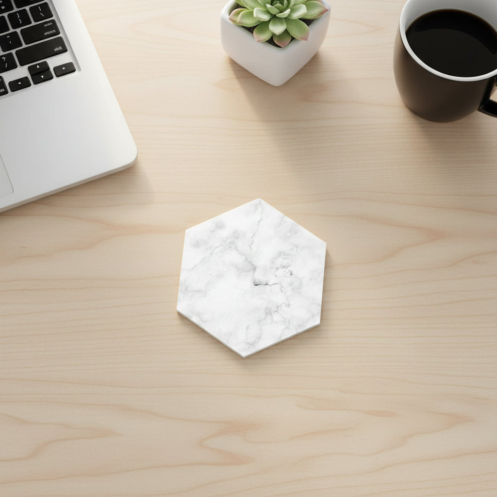 Black and White Marble Hexagon Coasters