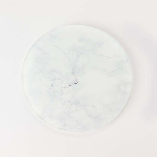 White Marble Effect Round Coaster