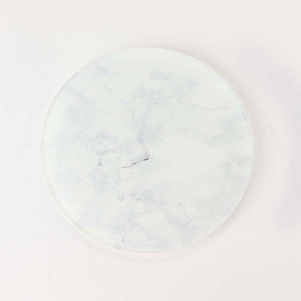 White Marble Effect Phone Holder and Coaster Set