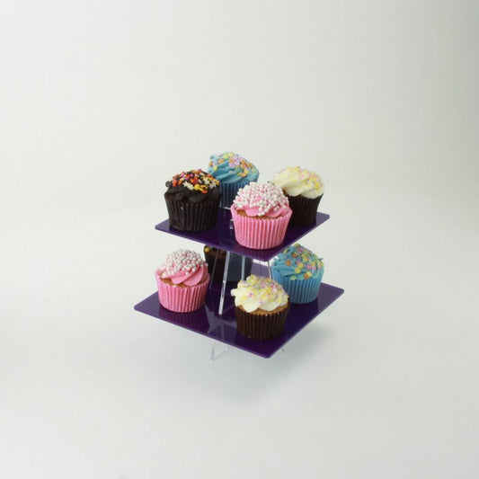 Small Square Tiered Acrylic Cupcake Stand