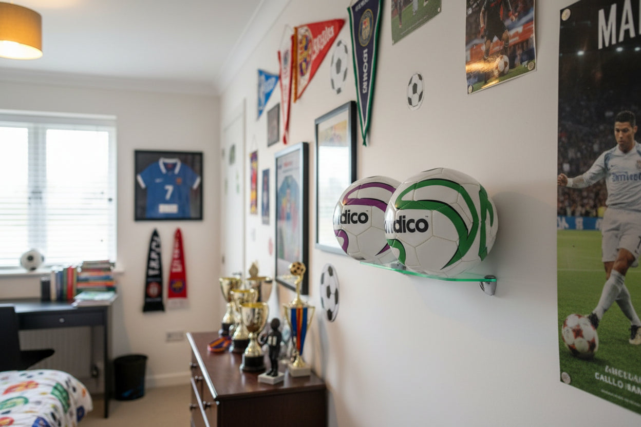 Double Football Acrylic Display Shelf