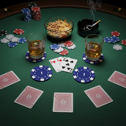 Number 1 Blue Casino Chip Coaster