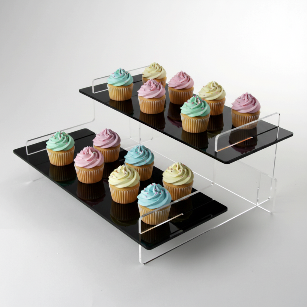 Wide Acrylic Tiered Display Stand – 395mm Wide