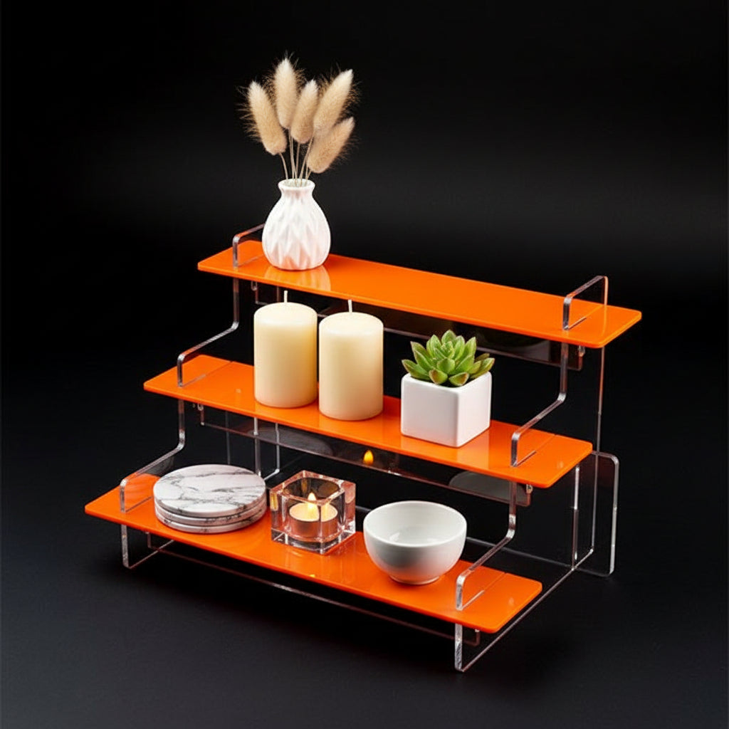 Extra Wide Acrylic Tiered Display Stand – 495mm Wide