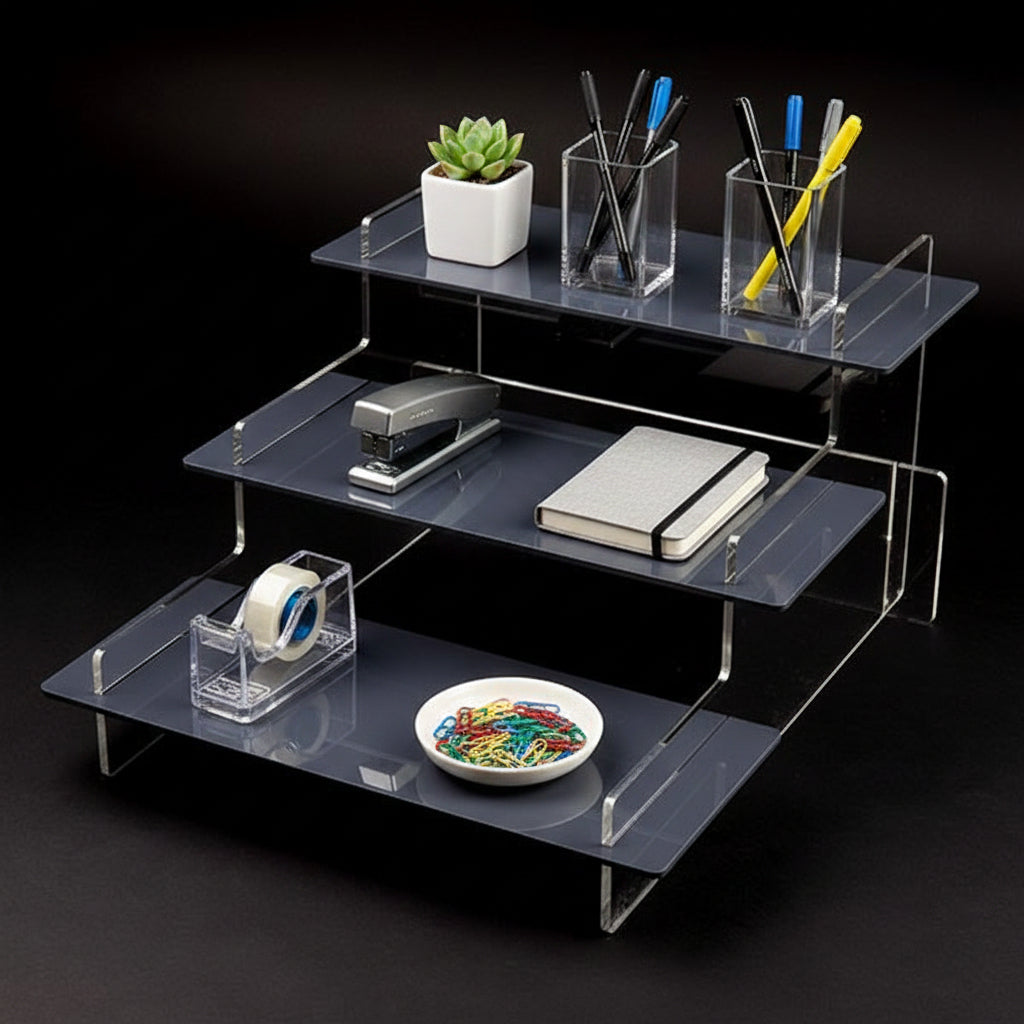 Wide Acrylic Tiered Display Stand – 395mm Wide
