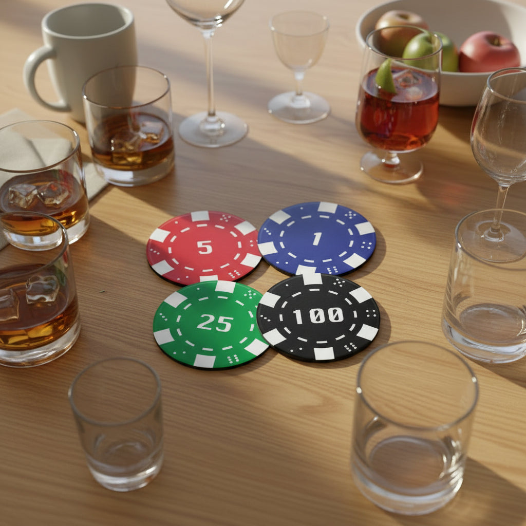 Casino Chip Coaster Set