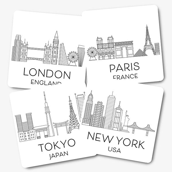 Set of 4 White City Skyline Coasters