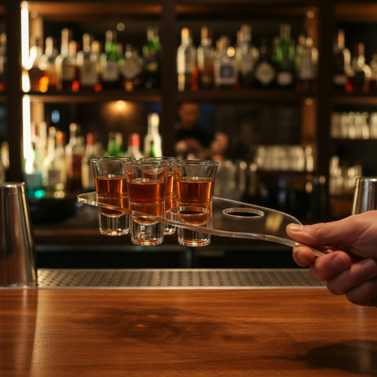 Acrylic Shot Glass Serving Tray – 6 Spaces