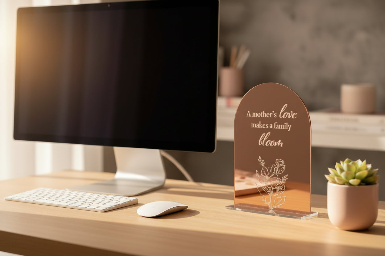 ‘A Mother’s Love Makes A Family Bloom’ Keepsake Sign for Mum