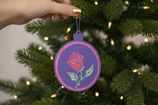 Beauty and The Beast Style Rose Christmas Tree Decoration