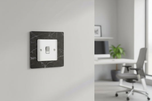 Black Marble Effect Light Switch Surrounds / Socket Surrounds