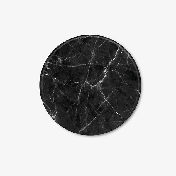 Black Marble Effect Round Coaster
