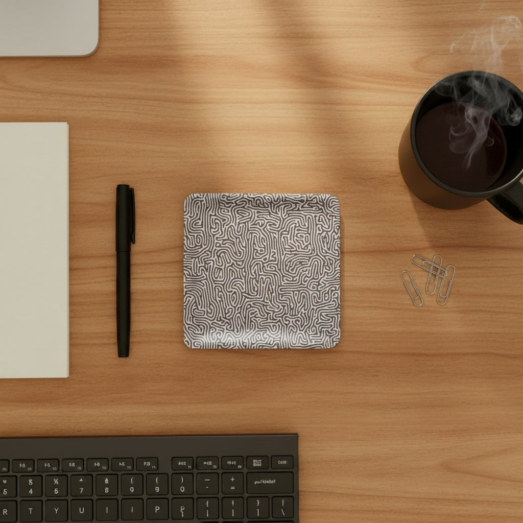 Black Swirl Effect Square Coaster