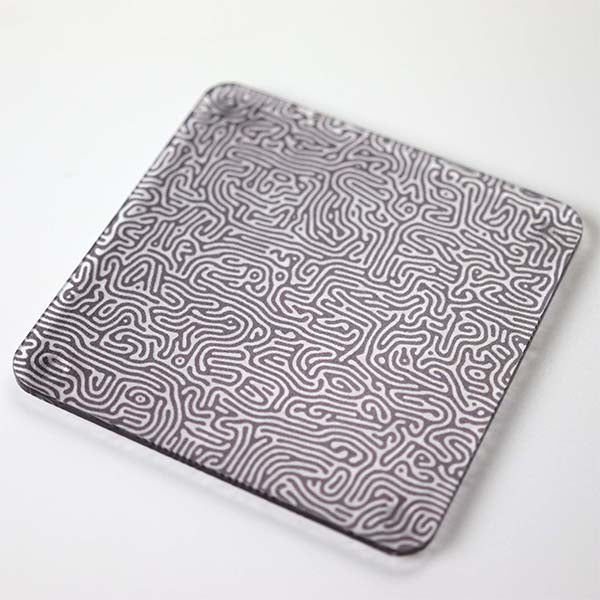 Black Swirl Effect Square Coaster
