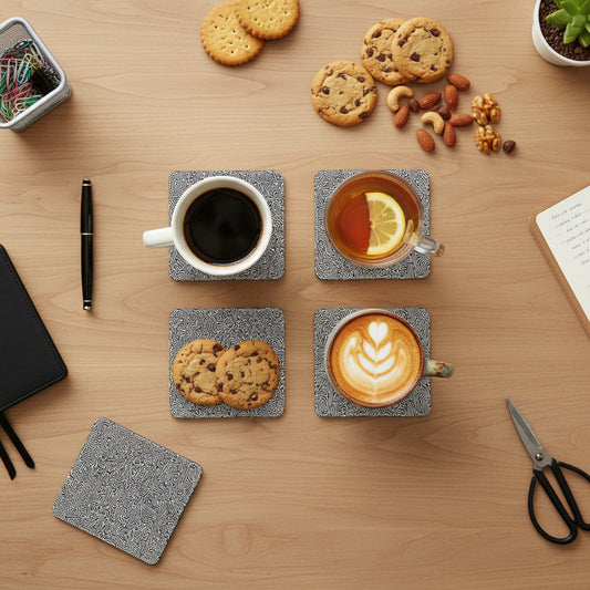 Black Swirl Effect Square Coaster