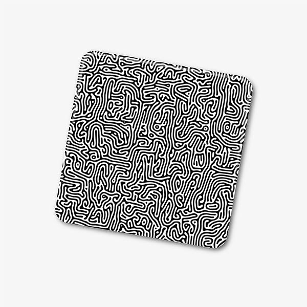 Black Swirl Effect Square Coaster