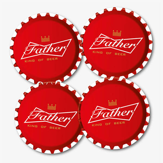Best Father Budweiser Style Printed Coaster