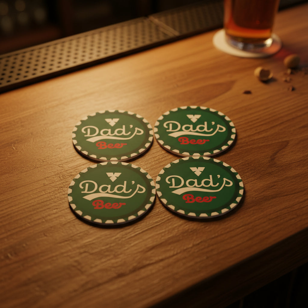 Dads Beer Carlsberg Style Printed Coaster