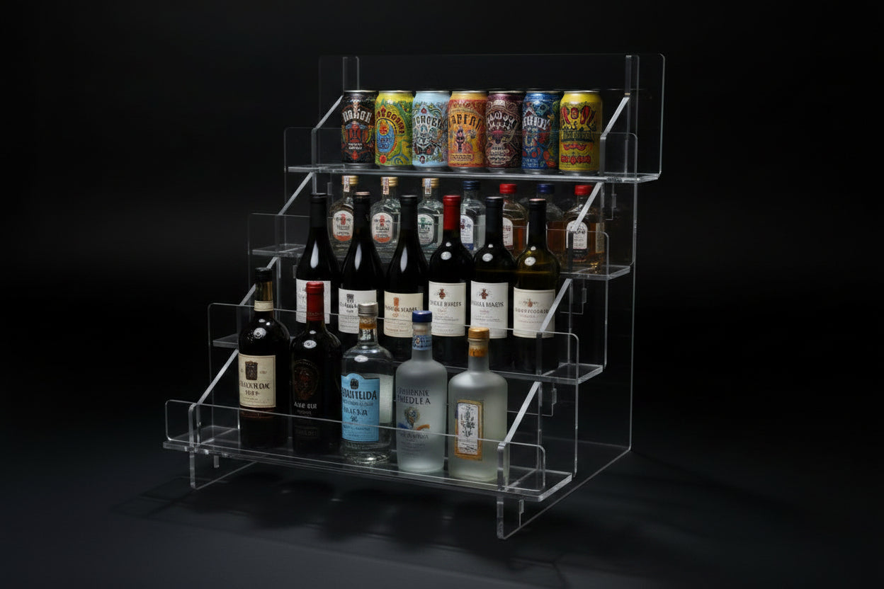 Wide Acrylic Tiered Display Rack – 395mm