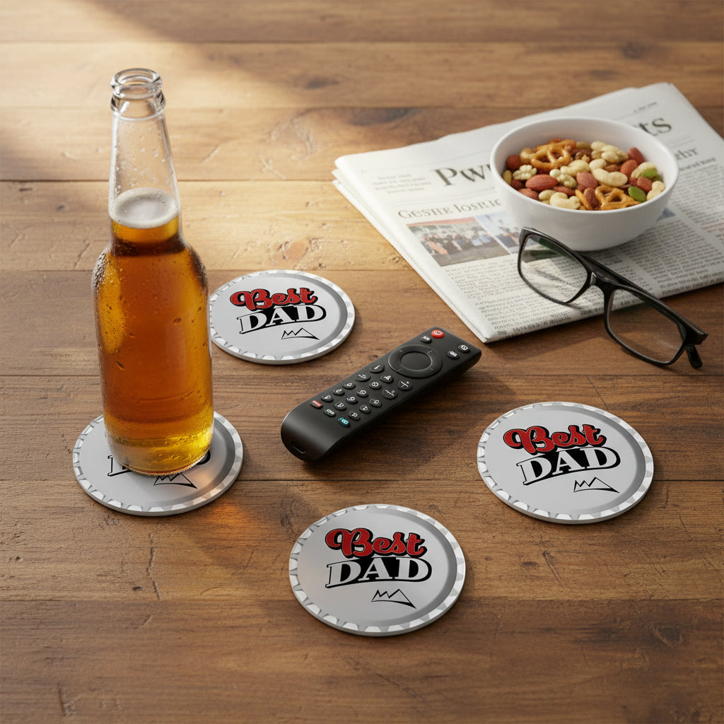 Best Dad Coors Style Printed Coaster