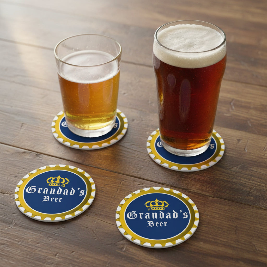 Grandads Beer Corona Style Printed Coaster