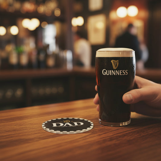 Best Dad Guinness Style Printed Coaster