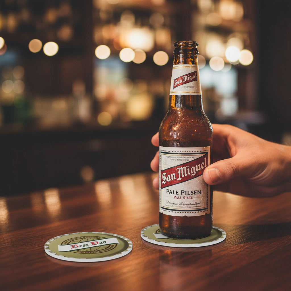 Best Dad San Miguel Style Printed Coaster