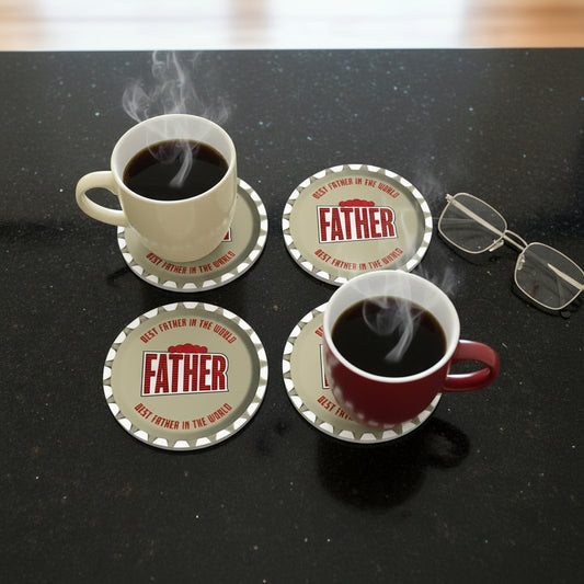 Best Father Beer Theme Printed Coaster