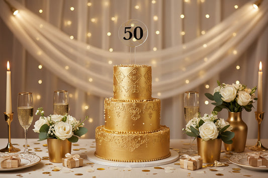 Gold Leaf Milestone Birthday Cake Topper