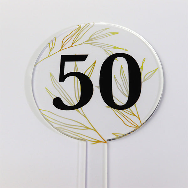 Gold Leaf Milestone Birthday Cake Topper
