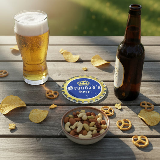 Grandads Beer Corona Style Printed Coaster