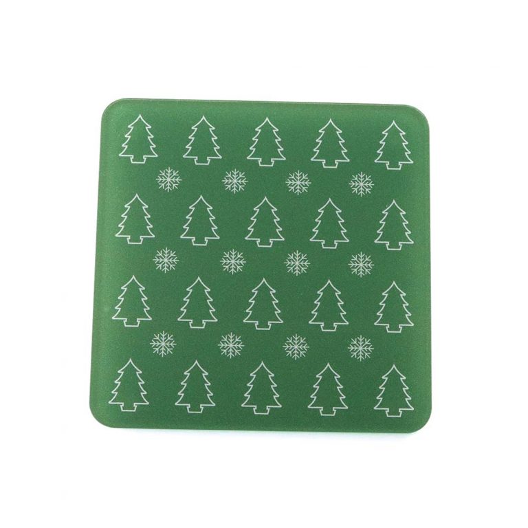 Green Christmas Coaster Set