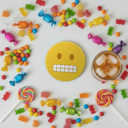 Grimacing Face Emoji Coaster
