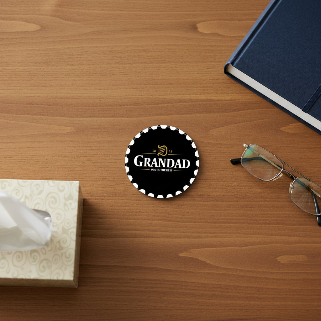 Best Grandad Guinness Style Printed Coaster
