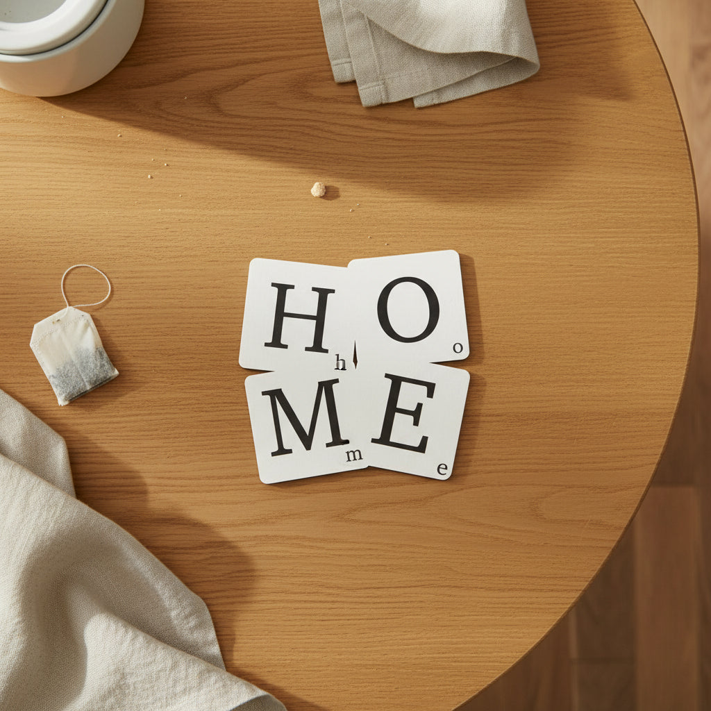 HOME Scrabble Letters Coaster Set