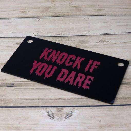 Knock If You Dare Double-Sided Door Sign