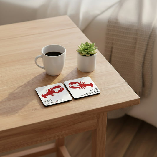 His Lobster / Her Lobster Couples Coaster Set