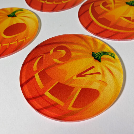 Set of 4 Pumpkin Design Coasters