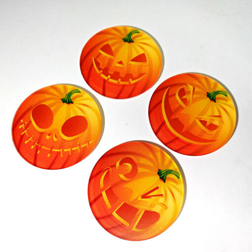 Set of 4 Pumpkin Design Coasters
