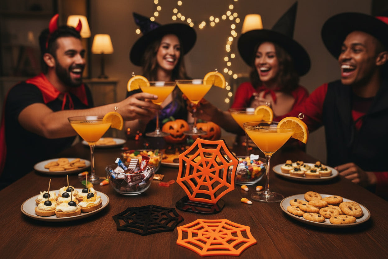 Set of 4 Spider Web Shaped Coasters